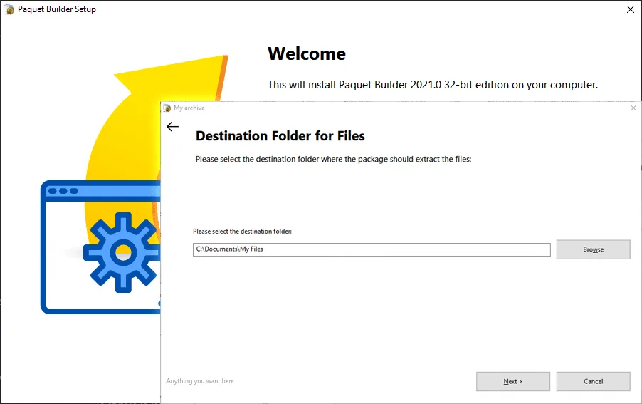 Installers with customizable wizard interfaces